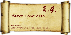 Rötzer Gabriella névjegykártya